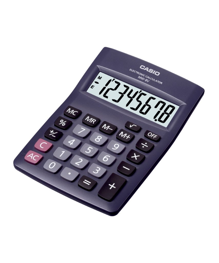 Casio MW-8V Desktop-STD Basic Calculator - Gray - Casio Calculator Seller
