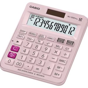 Casio MJ-120DPLUS-BK Solar and Battery Powered Basic Calculator – Black